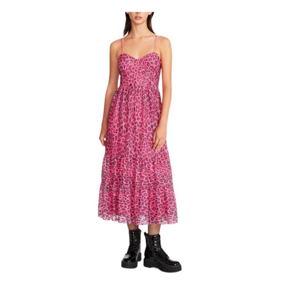 Betsey Johnson Wild N Out Stretch Lace Corset Midi Sachet Pink Size 10 NWT $139